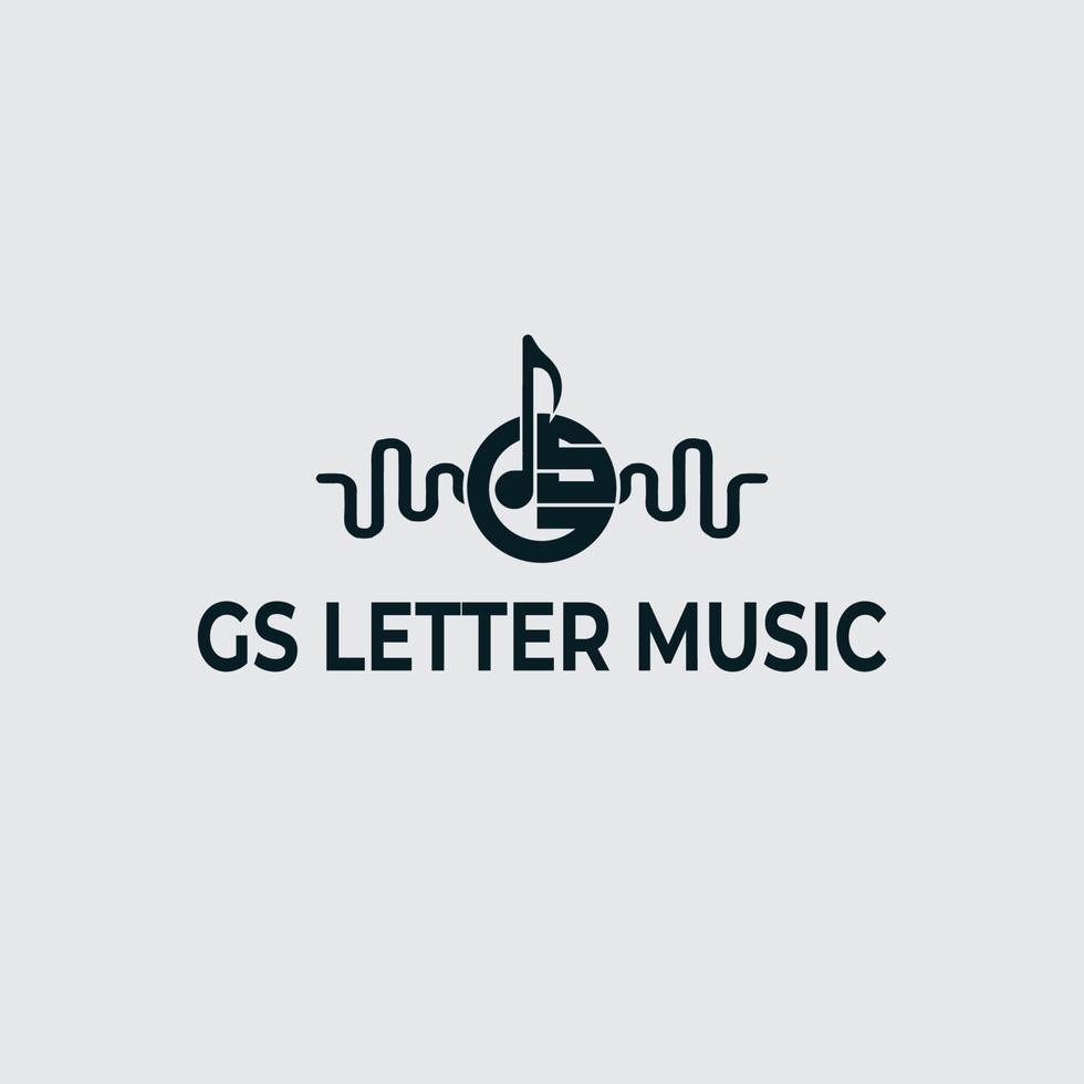 modern brief ds muziek- logo vector illustratie