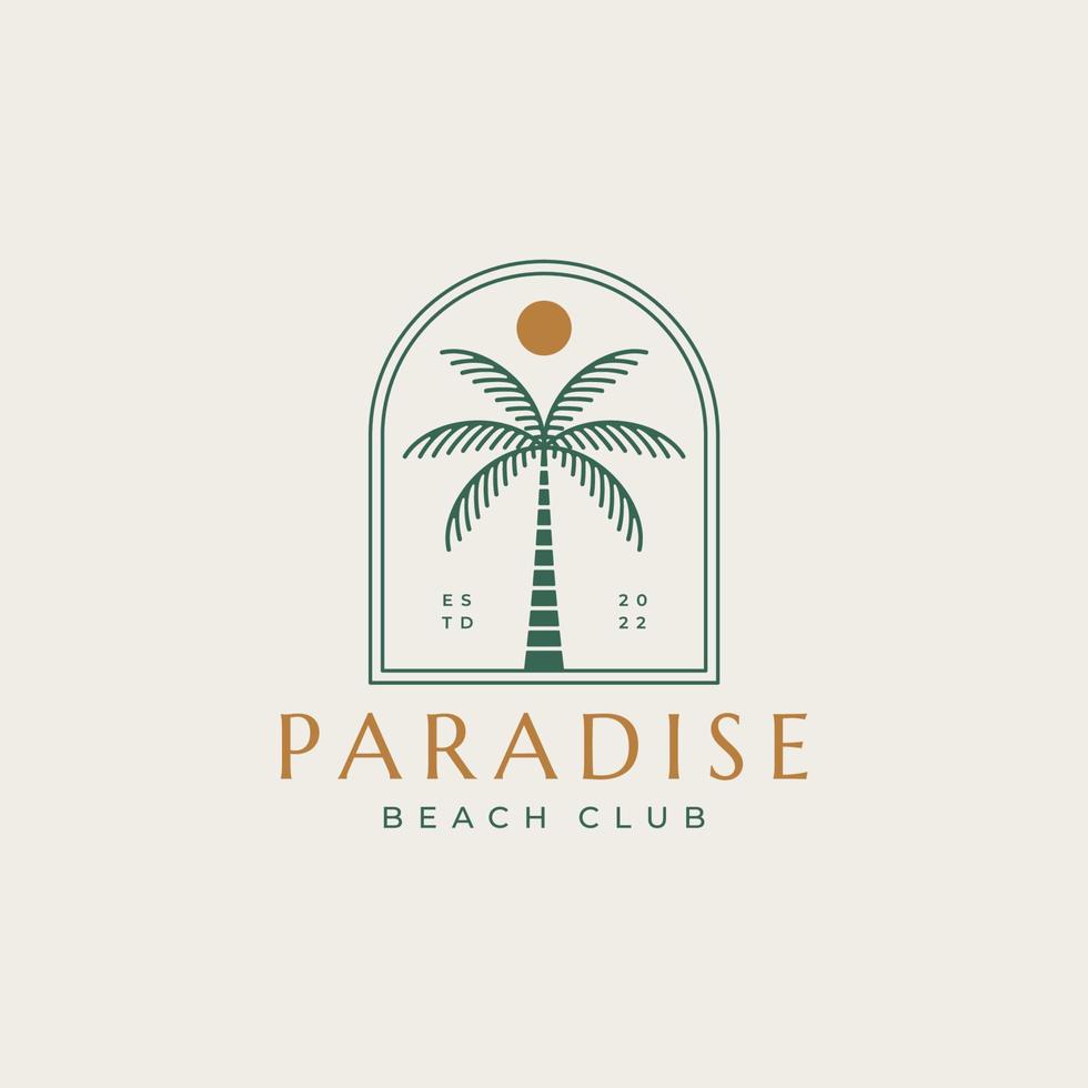 palm boom wijnoogst logo ontwerp vector