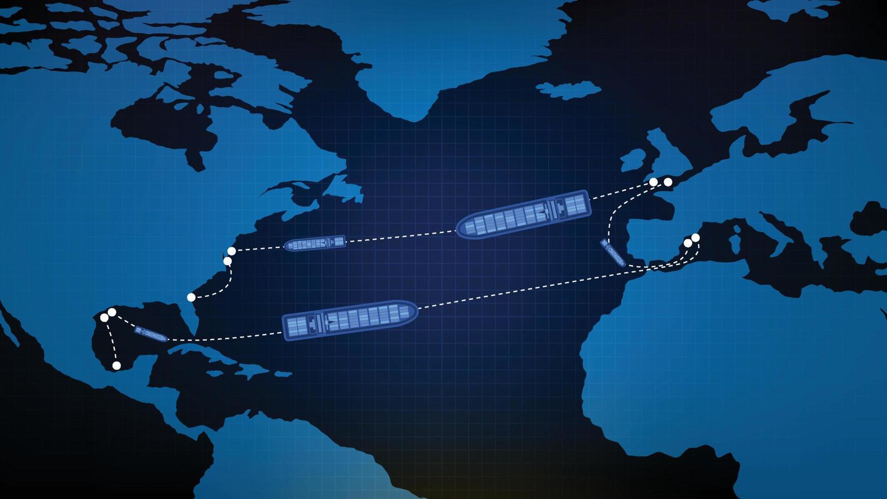 abstract achtergrond van blauw Verzending routes tussen Europa en Azië vector