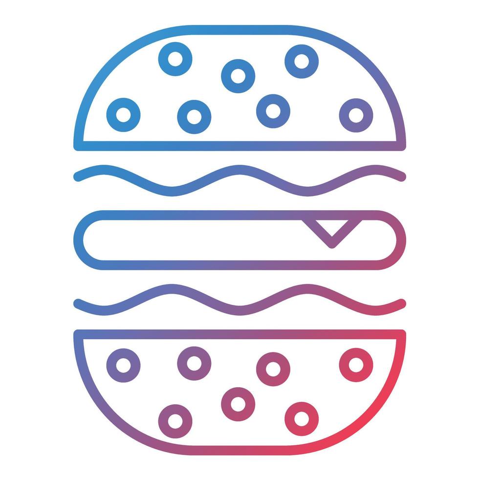 hamburger belegd broodje lijn helling icoon vector
