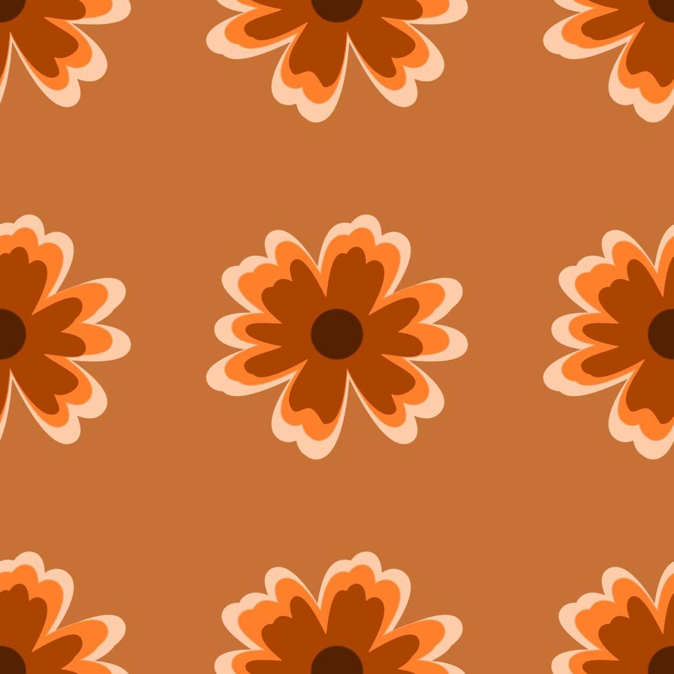 oranje bruin bloemen naadloos kleding stof keramisch papier patroon vector