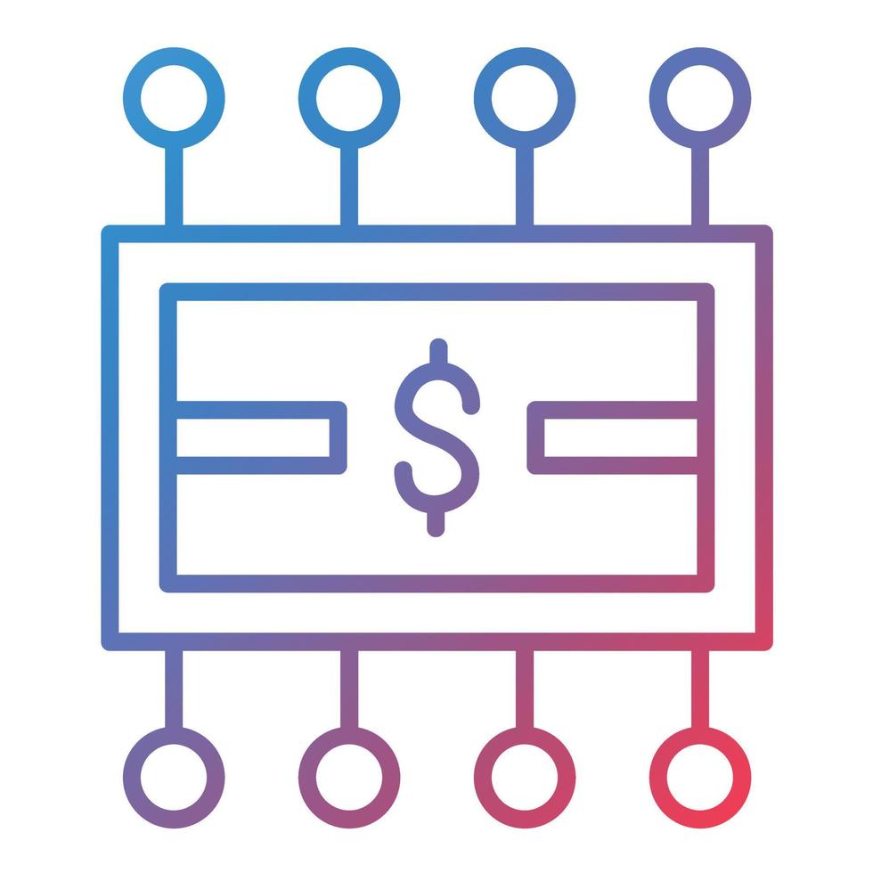 geld netwerk lijn helling icoon vector