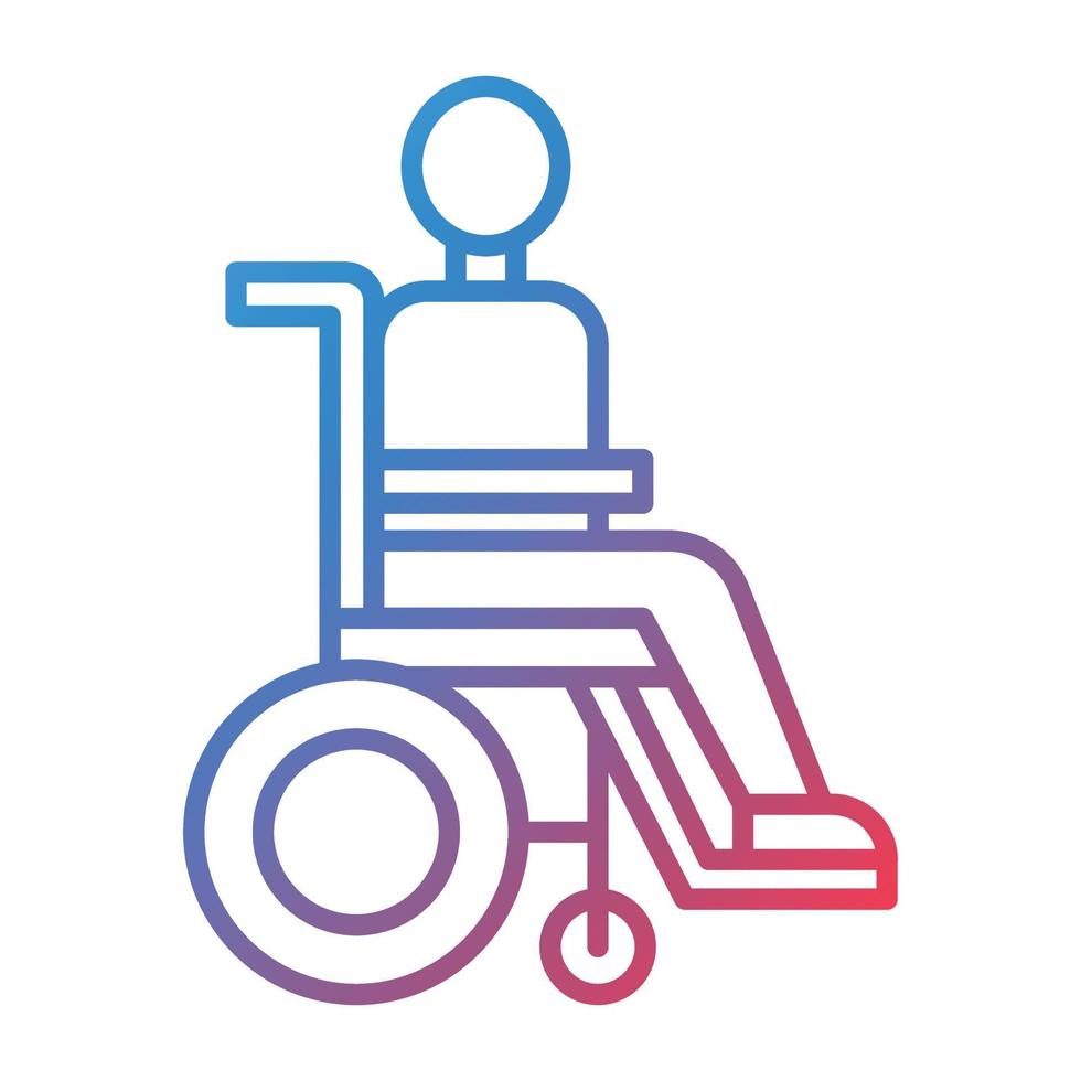 gehandicapt persoon lijn helling icoon vector