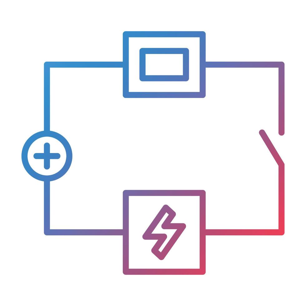 elektrisch stroomkring lijn helling icoon vector