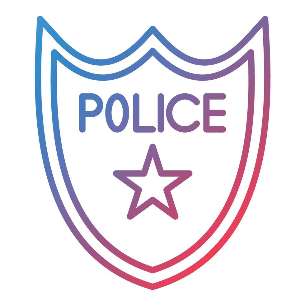 Politie insigne lijn helling icoon vector