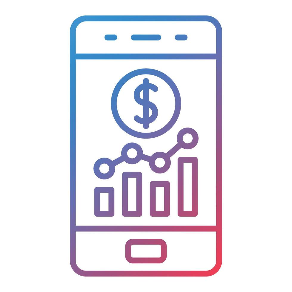 mobiel bar diagram lijn helling icoon vector