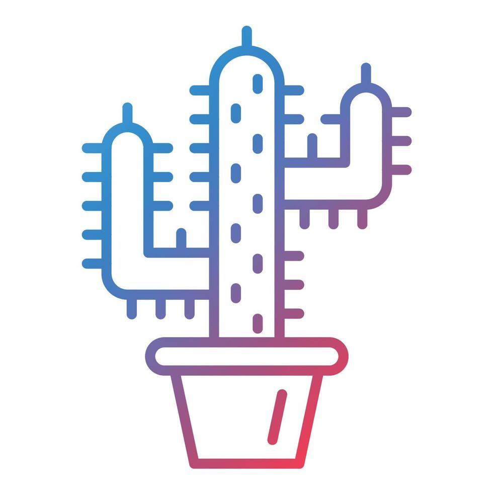 cactus lijn helling icoon vector