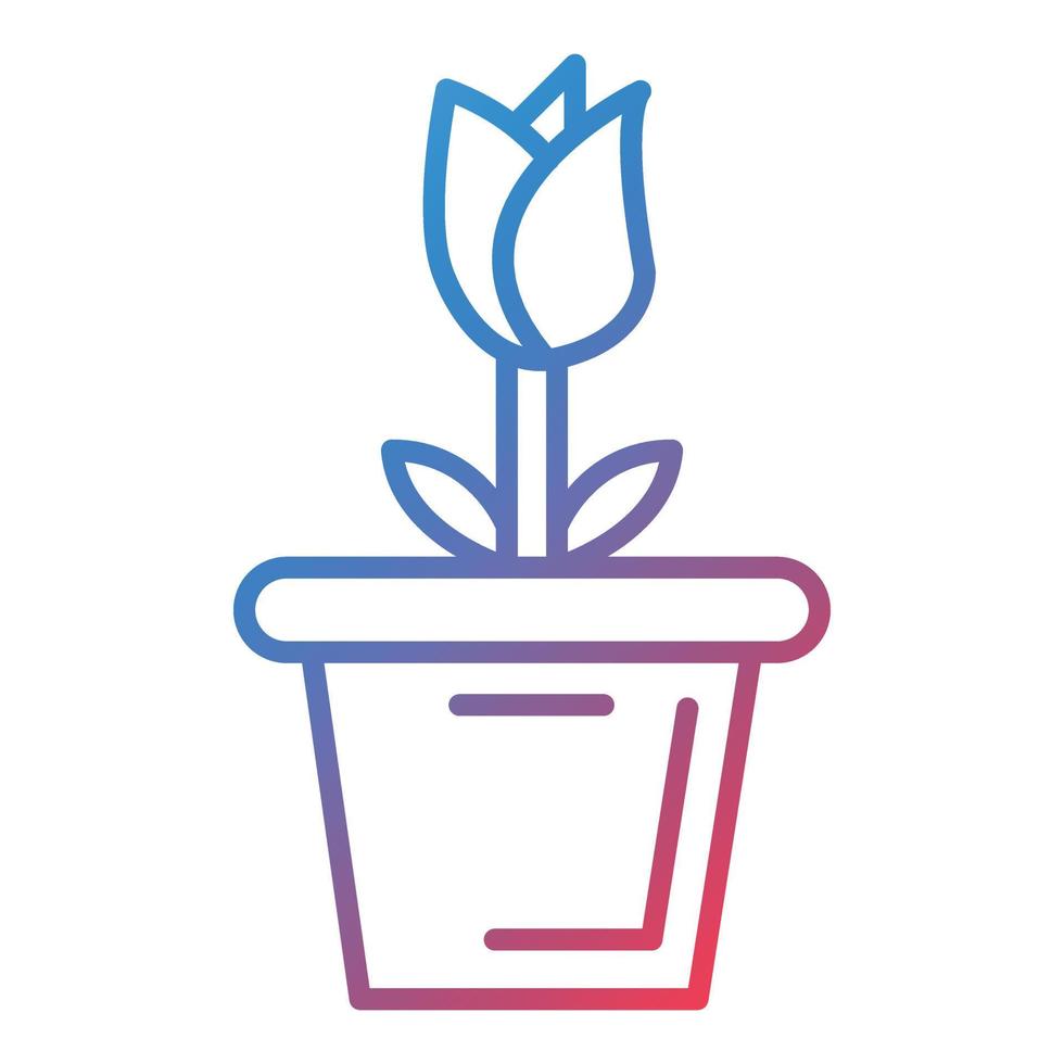 groot bloem pot lijn helling icoon vector