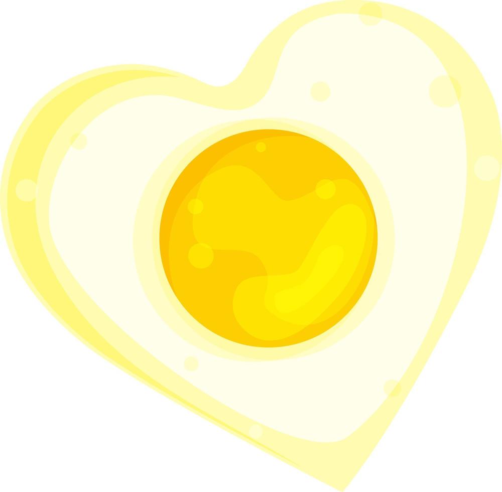vector illustratie van hartvormig door elkaar gegooid eieren, romantisch ontbijt, hand- tekening