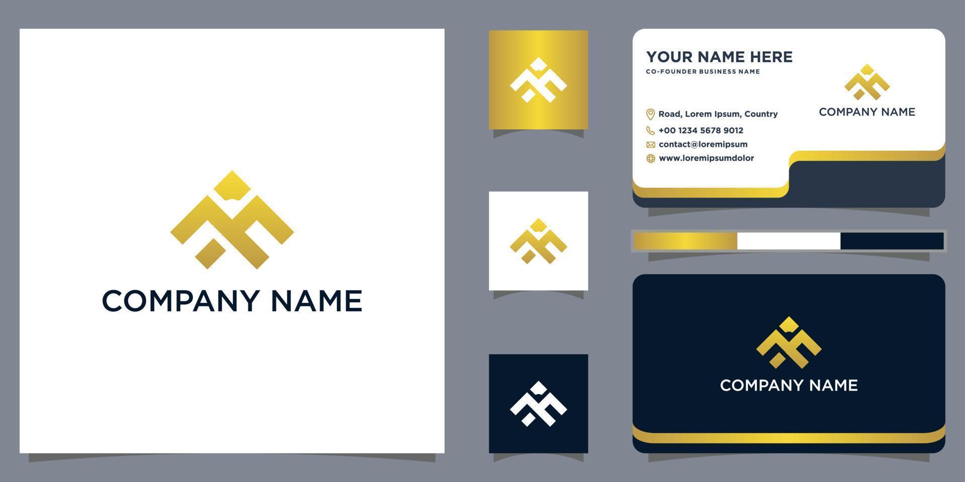 luxe investering ontwerp logo met eerste mf en bedrijf kaart vector