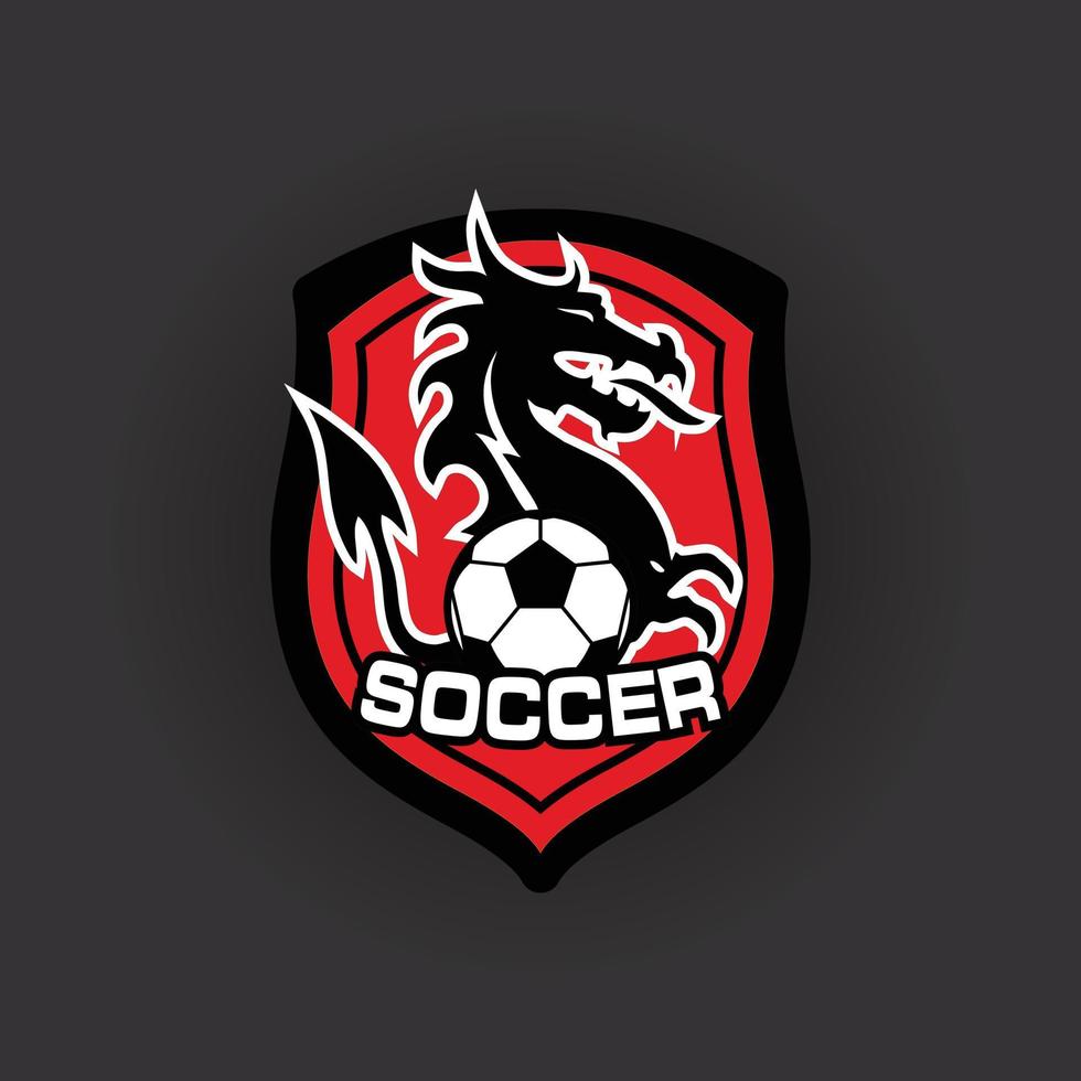 draak voetbal club mascotte logo sport vector