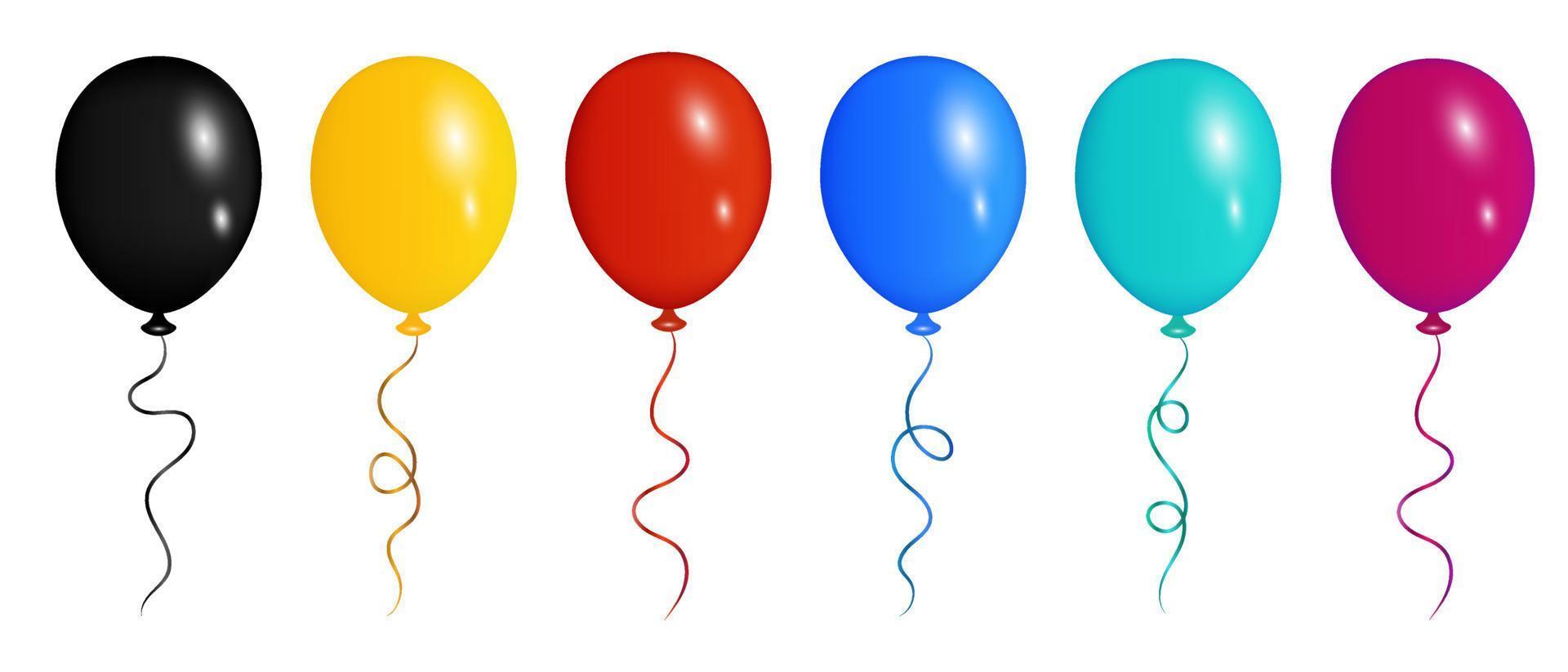 kleurrijk realistisch lucht ballonnen set. vector