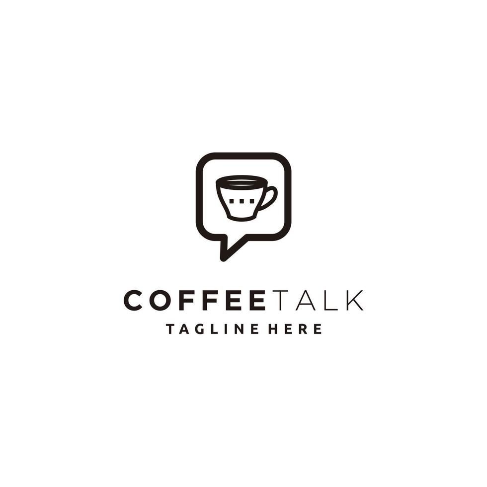 koffie praten minimalistische logo ontwerp icoon vector