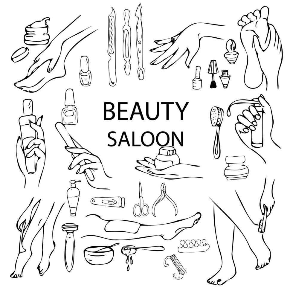spa salon illustratie van de procedure Aan de gezicht en lichaam. een reeks van tekening illustraties schoonheid salon. vector