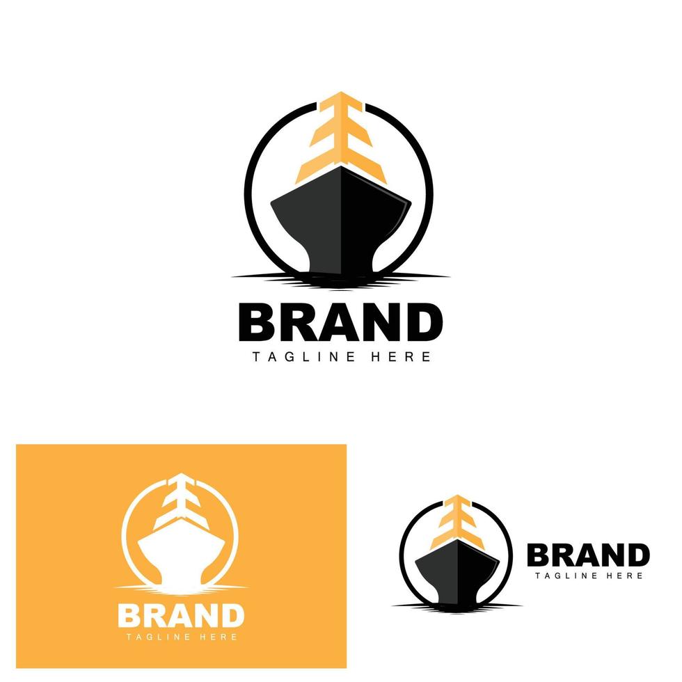 schip logo, oceaan vervoer vector, en reis schip, lading, logistiek, het zeilen school, speedboot vector