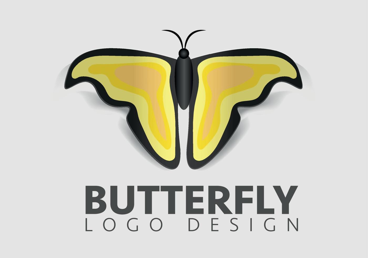 gemakkelijk mooi vlinder vector logo ontwerp sjabloon Open Vleugels van top visie