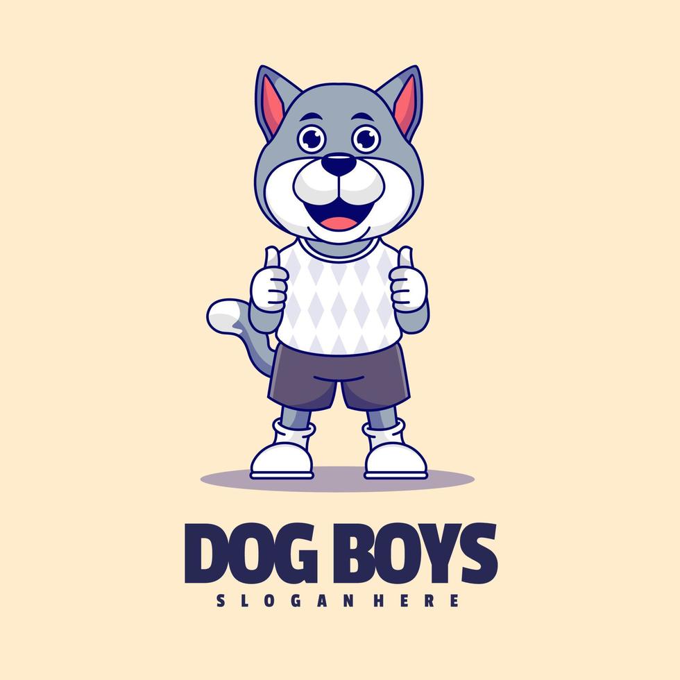 schattig hond tekenfilm logo vector