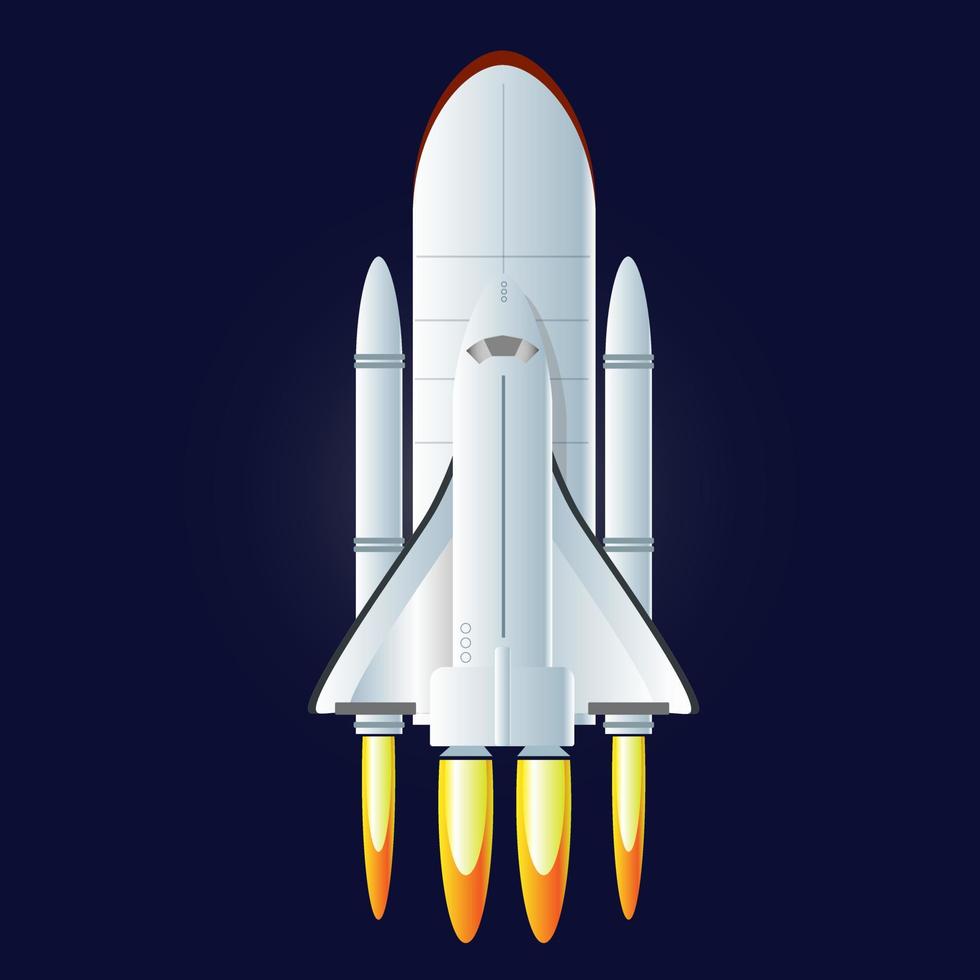 ruimte shuttle. vechter. raket vervoerder is nemen uit. ruimte ontwerp element. geïsoleerd Aan een blauw achtergrond. vector. vector