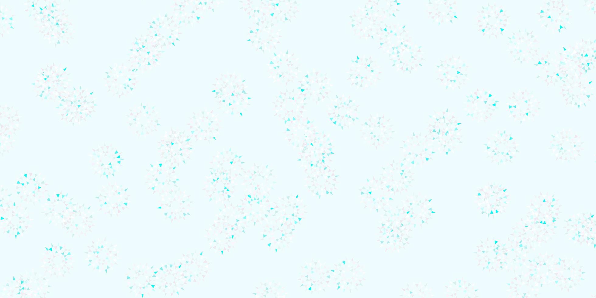 lichtroze, blauwe vectorkrabbelachtergrond met bloemen. vector