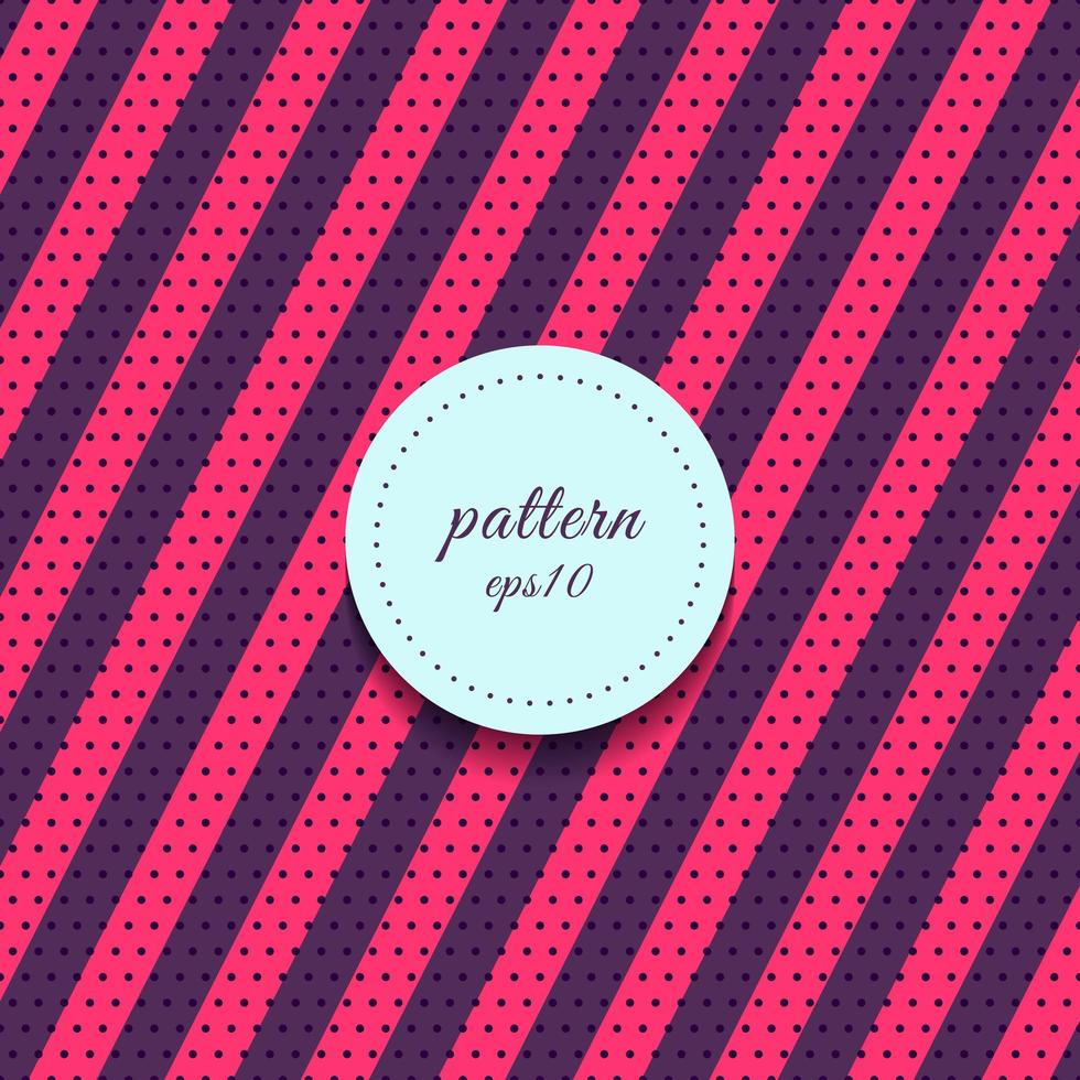 patroon van abstracte roze en paarse strepen diagonale lijnen met polka dot achtergrond. vector