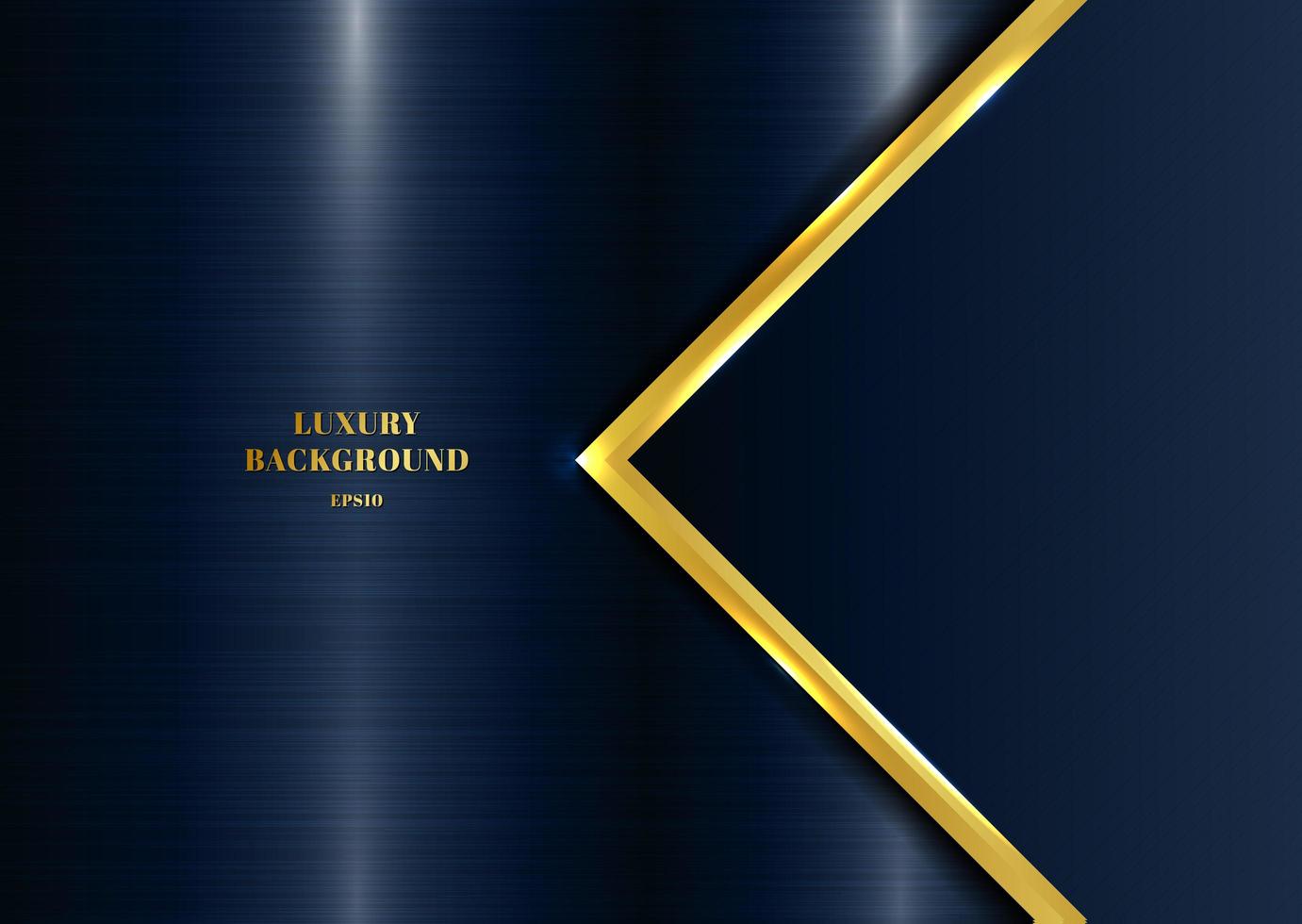 abstract sjabloon geometrisch met gouden rand en verlichtingseffect blauwe metalen achtergrond vector