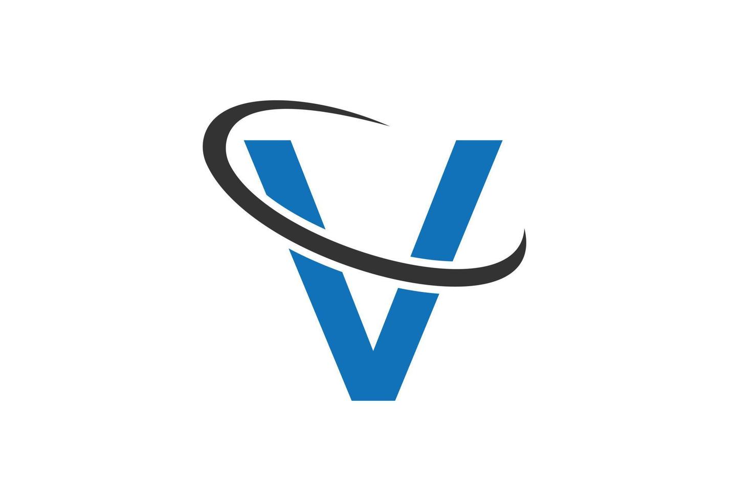 brief v logo ontwerp sjabloon, vector illustratie