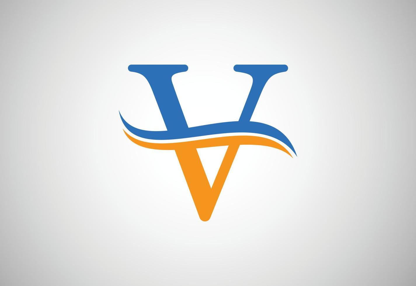 brief v logo ontwerp sjabloon, vector illustratie