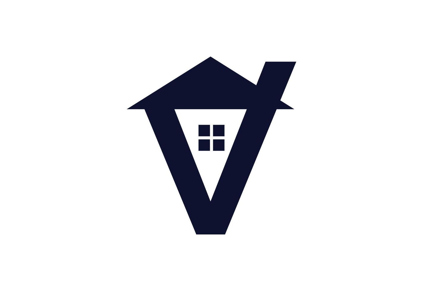 brief v logo ontwerp sjabloon, vector illustratie