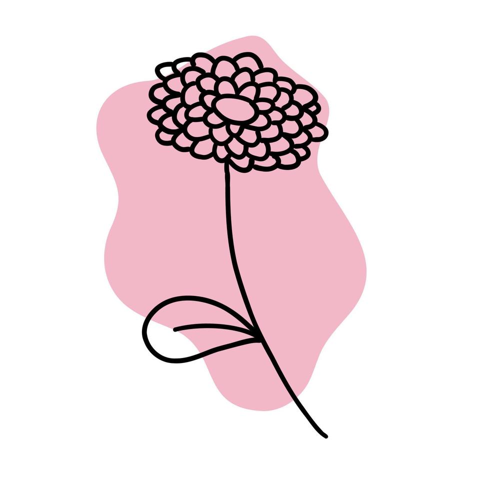 bloem met kleurrijk borstel in vlak tekening tekenfilm stijl. vector illustratie geïsoleerd Aan wit achtergrond.