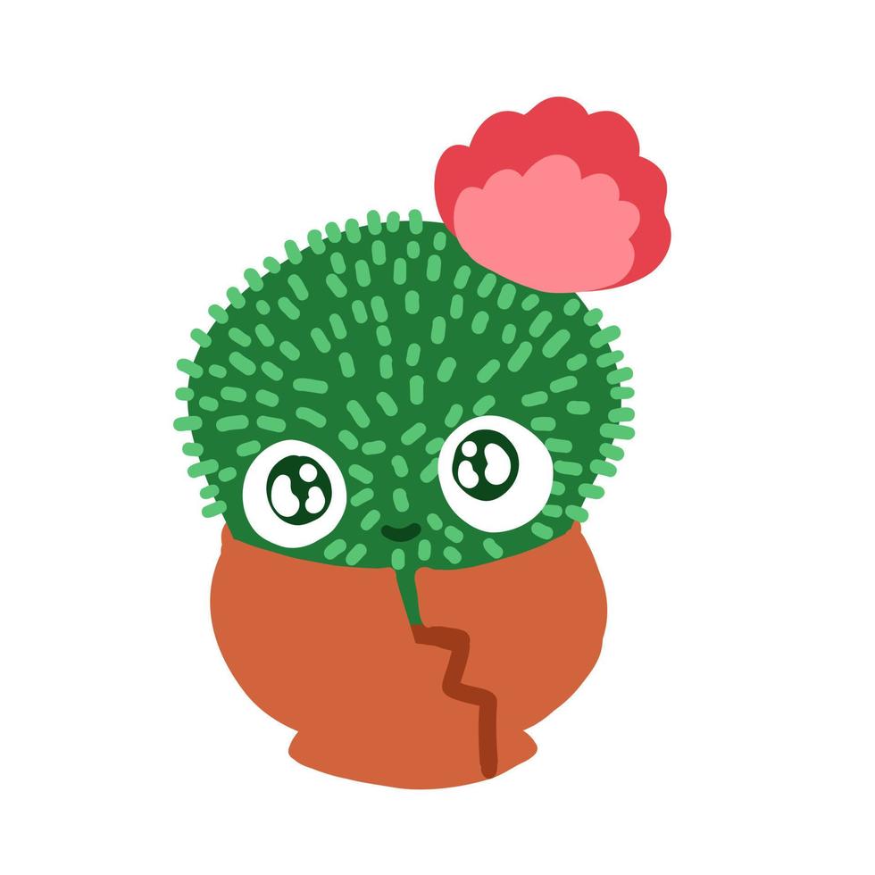 tekenfilm schattig cactus mascotte. vector illustratie in tekenfilm vlak stijl geïsoleerd Aan wit achtergrond.