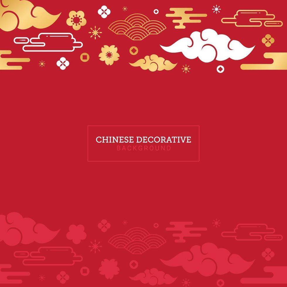 chinese decoratieve achtergrond voor nieuwe jaar wenskaart vector
