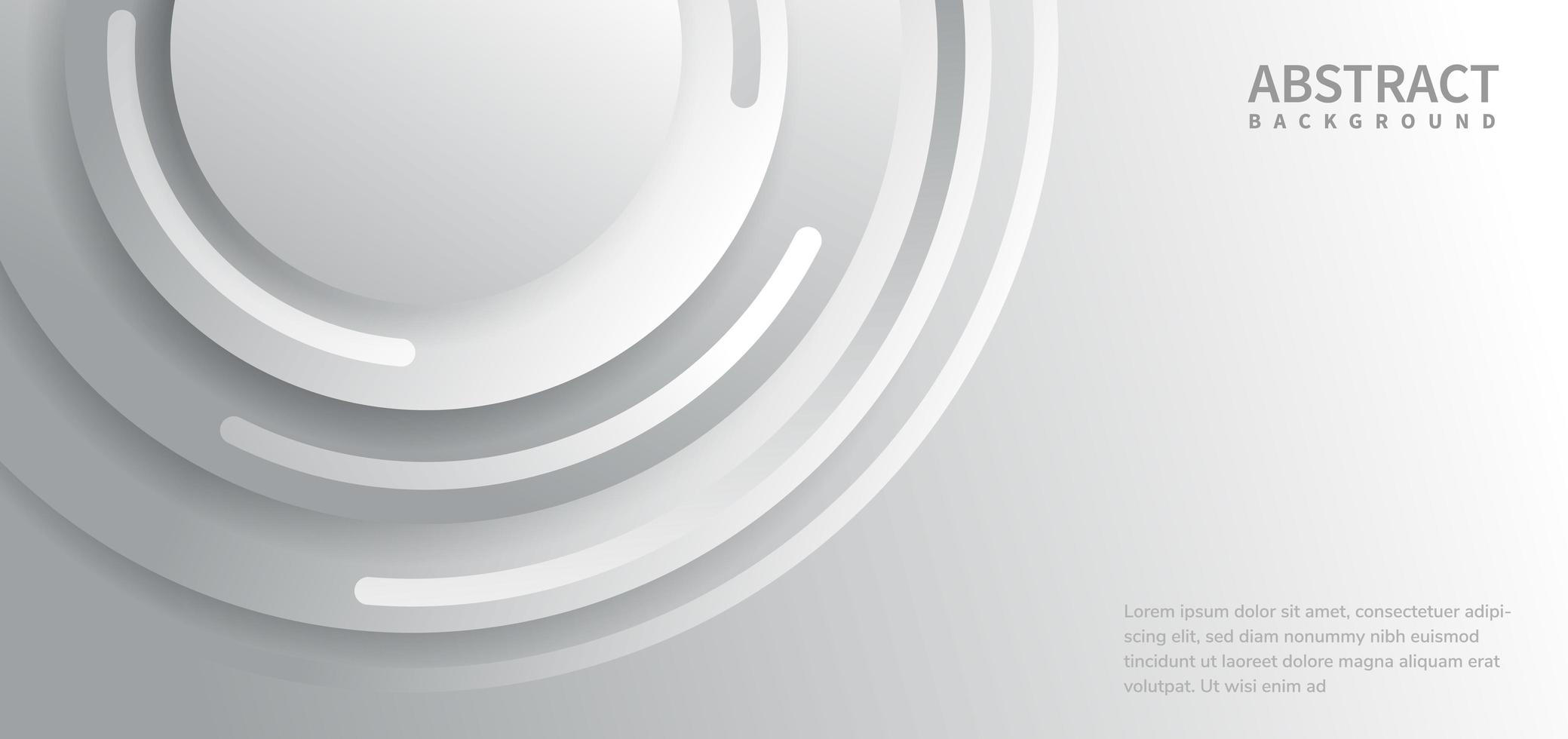 abstracte achtergrond wit en grijs met curven cirkels lijnen overlappen met kopie ruimte voor tekst. vector