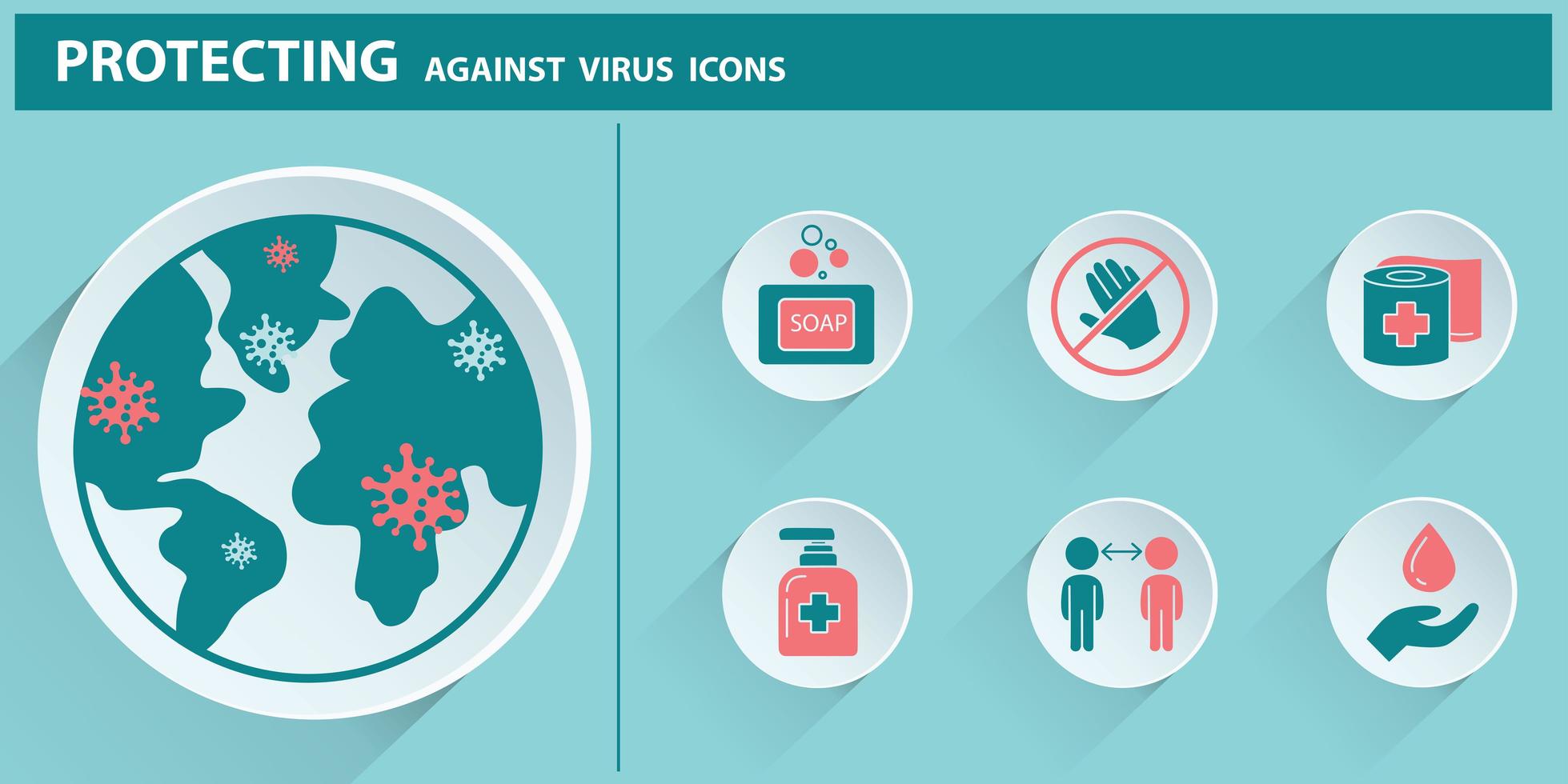coronavirus 2019-ncov covid-19 preventie icon set vector
