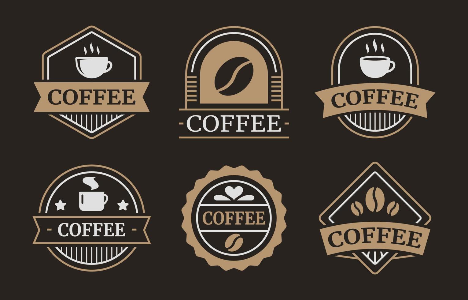 wijnoogst koffie logo reeks vector