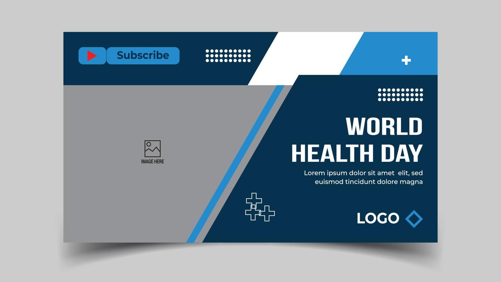 medisch gezondheidszorg Diensten voorzien of wereld Gezondheid dag youtube miniatuur en web banier sjabloon vector