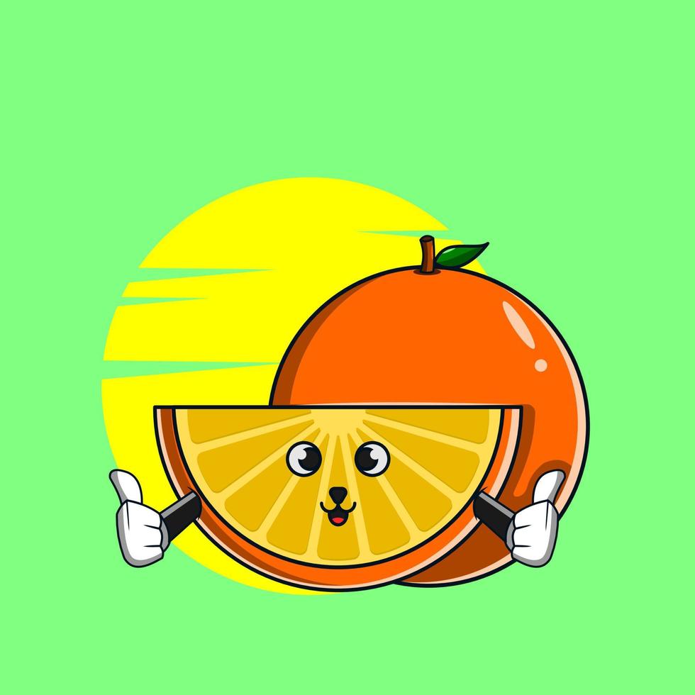 gelukkig schattig oranje illustratie vector tekenfilm