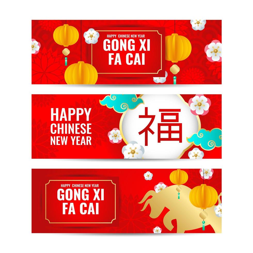 Chinees Nieuwjaar papier kunst banner vector