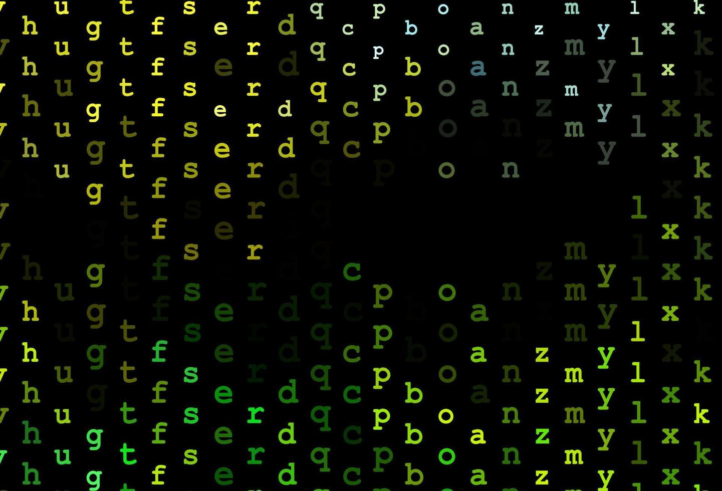 donkergroen, geel vectorsjabloon met geïsoleerde letters. vector
