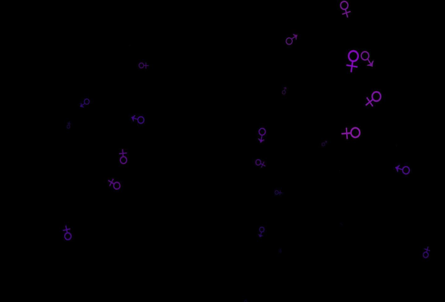 donker Purper vector achtergrond met geslacht symbolen.