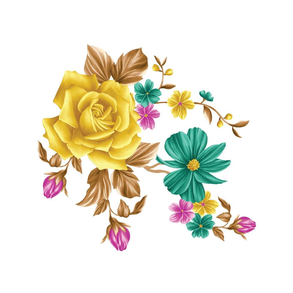 bloem waterverf illustratie, botanisch bloemen achtergrond, decoratief bloem patroon, digitaal geschilderd bloem, bloem patroon voor textiel ontwerp, bloem boeketten, bloemen bruiloft uitnodiging sjabloon. vector