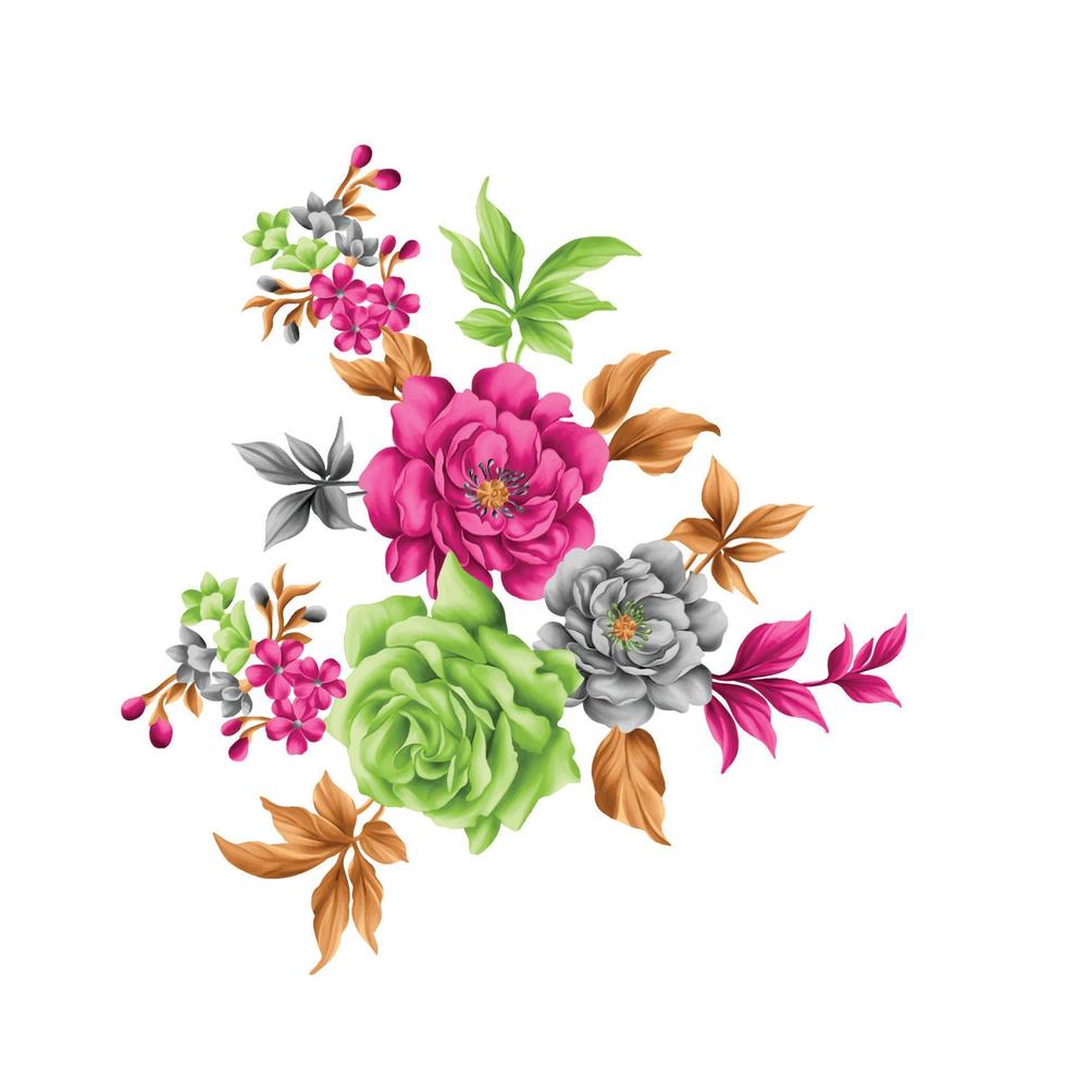 bloem waterverf illustratie, botanisch bloemen achtergrond, decoratief bloem patroon, digitaal geschilderd bloem, bloem patroon voor textiel ontwerp, bloem boeketten, bloemen bruiloft uitnodiging sjabloon. vector