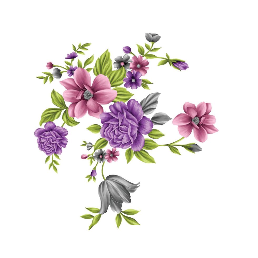 bloem waterverf illustratie, botanisch bloemen achtergrond, decoratief bloem patroon, digitaal geschilderd bloem, bloem patroon voor textiel ontwerp, bloem boeketten, bloemen bruiloft uitnodiging sjabloon. vector