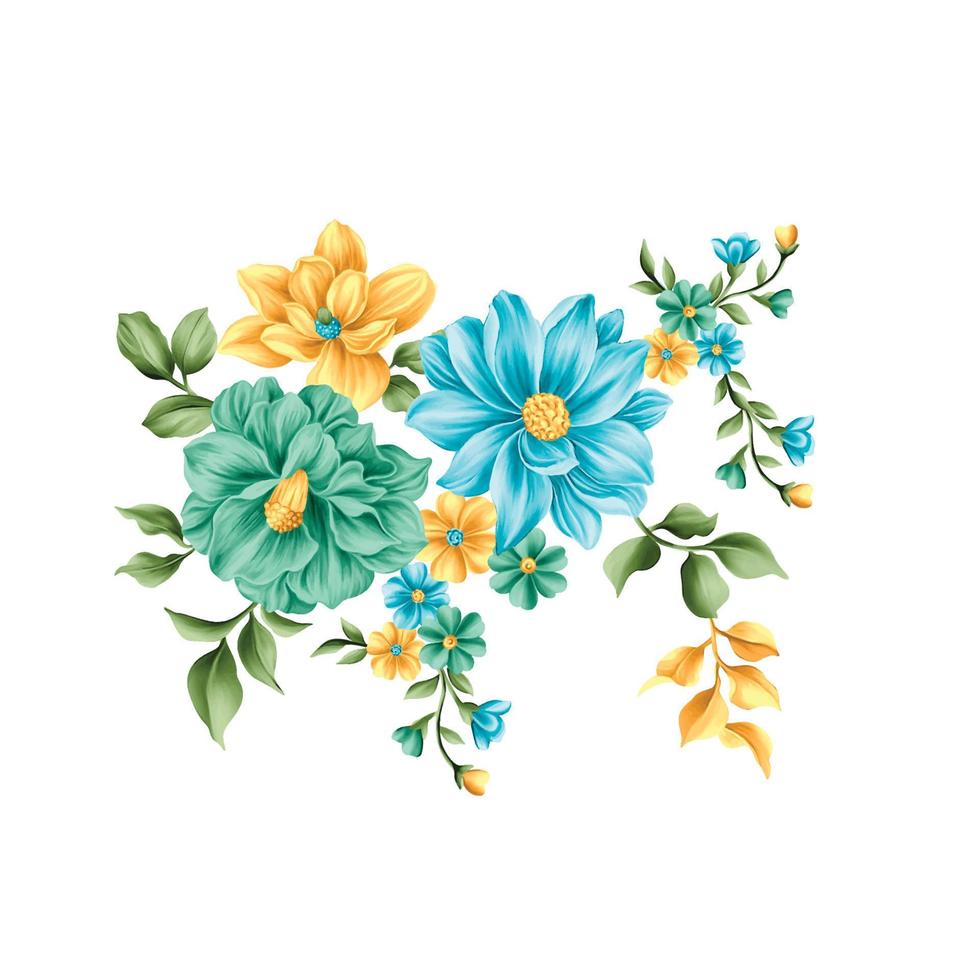 bloem waterverf illustratie, botanisch bloemen achtergrond, decoratief bloem patroon, digitaal geschilderd bloem, bloem patroon voor textiel ontwerp, bloem boeketten, bloemen bruiloft uitnodiging sjabloon. vector