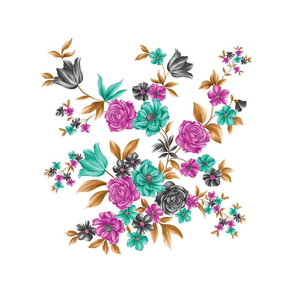 bloem waterverf illustratie, botanisch bloemen achtergrond, decoratief bloem patroon, digitaal geschilderd bloem, bloem patroon voor textiel ontwerp, bloem boeketten, bloemen bruiloft uitnodiging sjabloon. vector