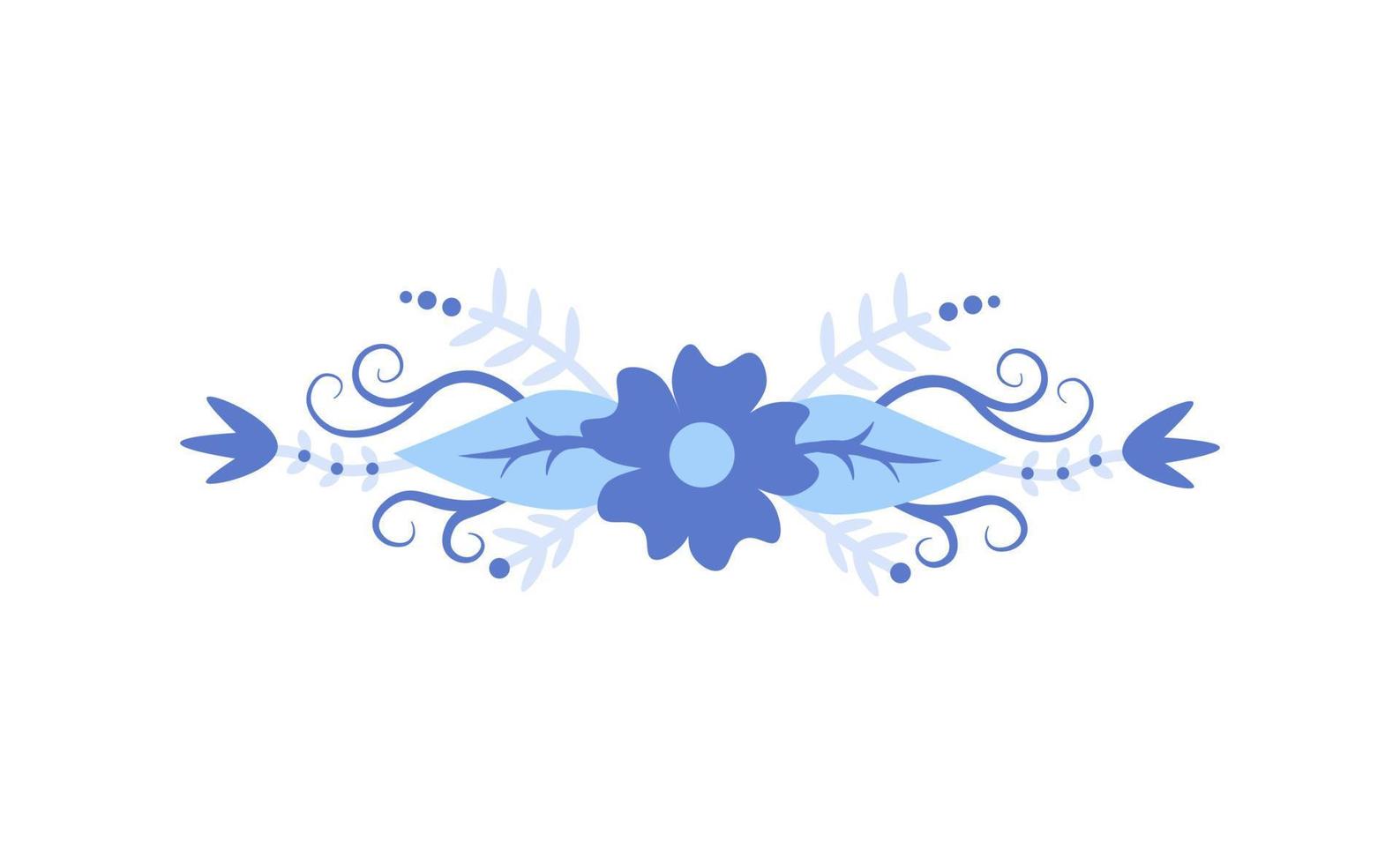 blauw bloemen vignet vector