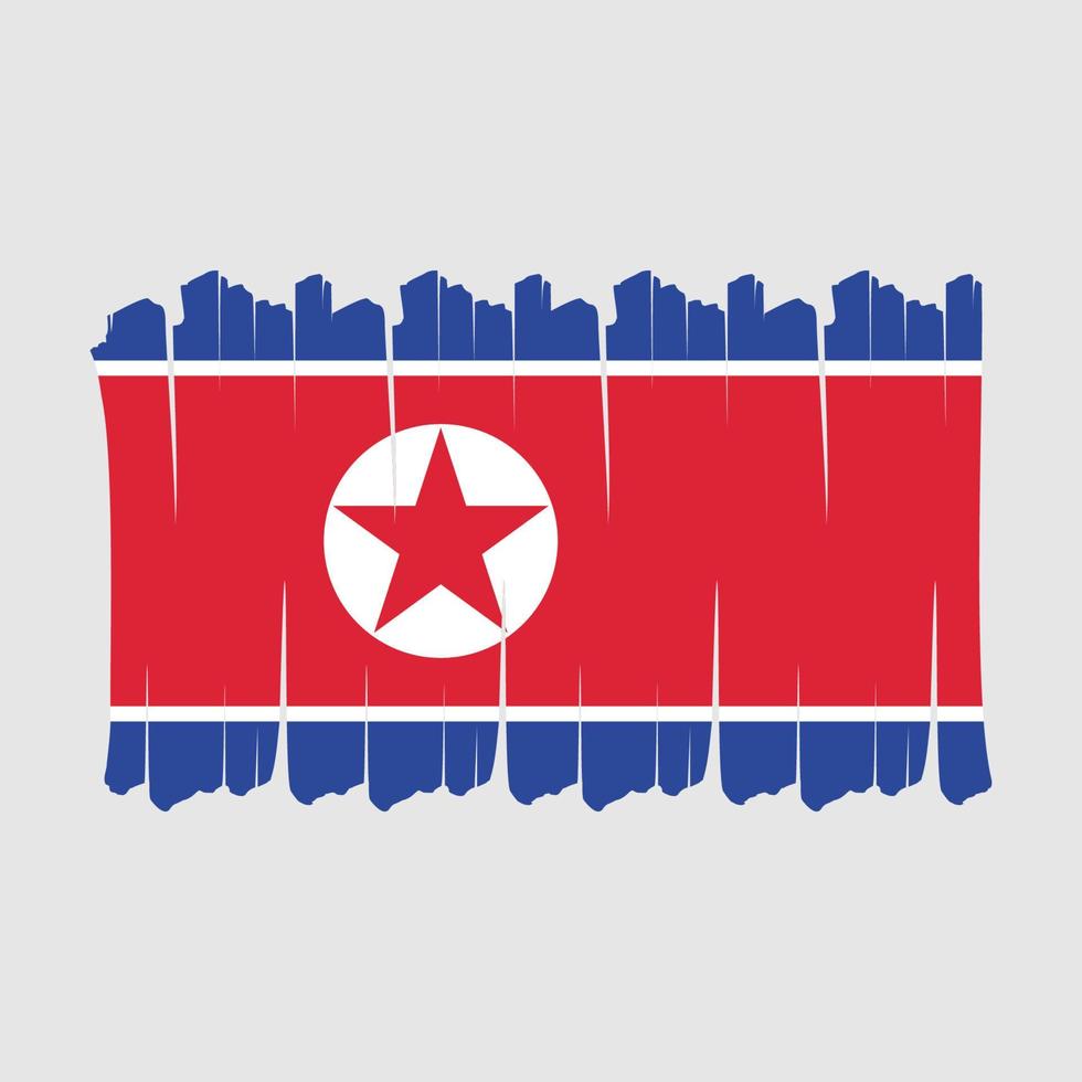 noord-korea vlagborstel vector