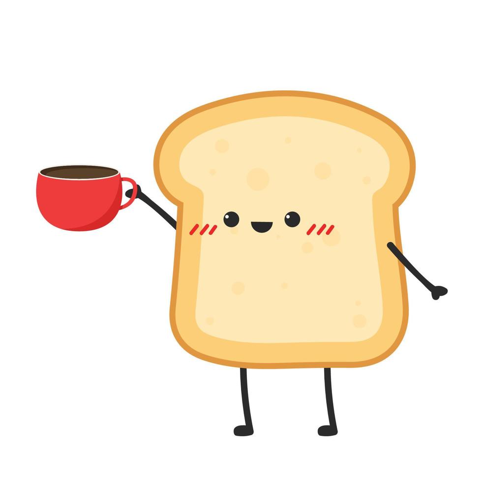 brood en koffie karakter ontwerp. behang. vector