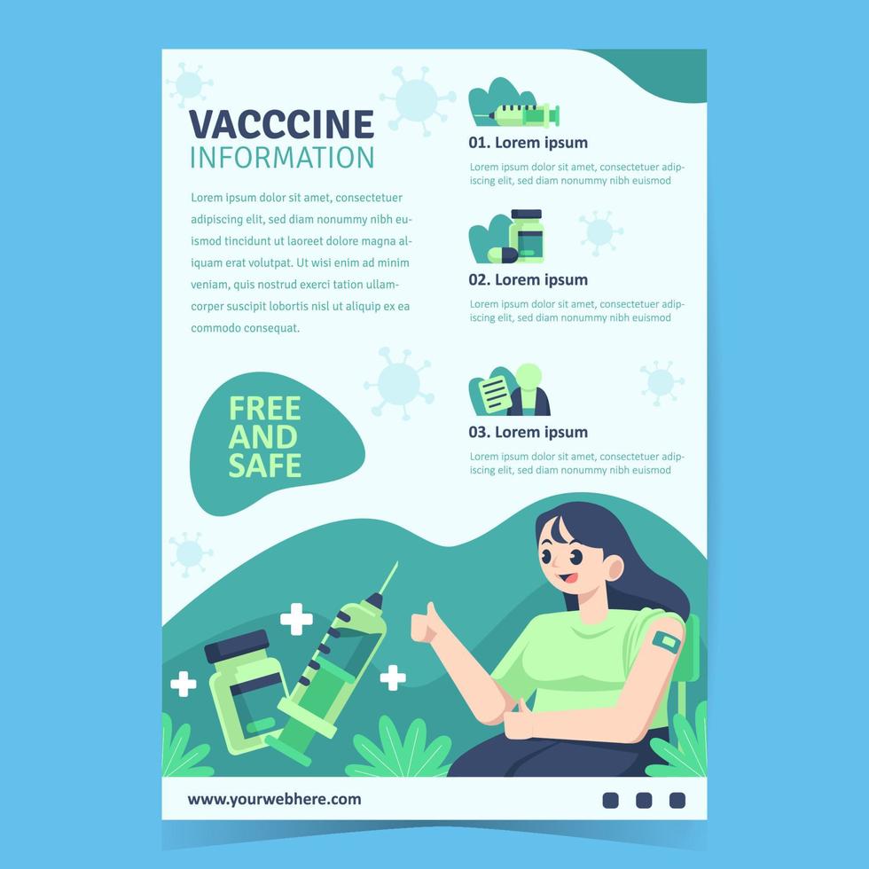 vaccin informatie poster sjabloon vector