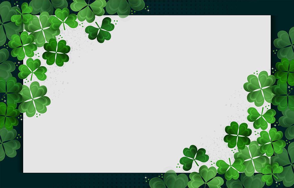 saint patrick's day klaverblaadjes achtergrond vector