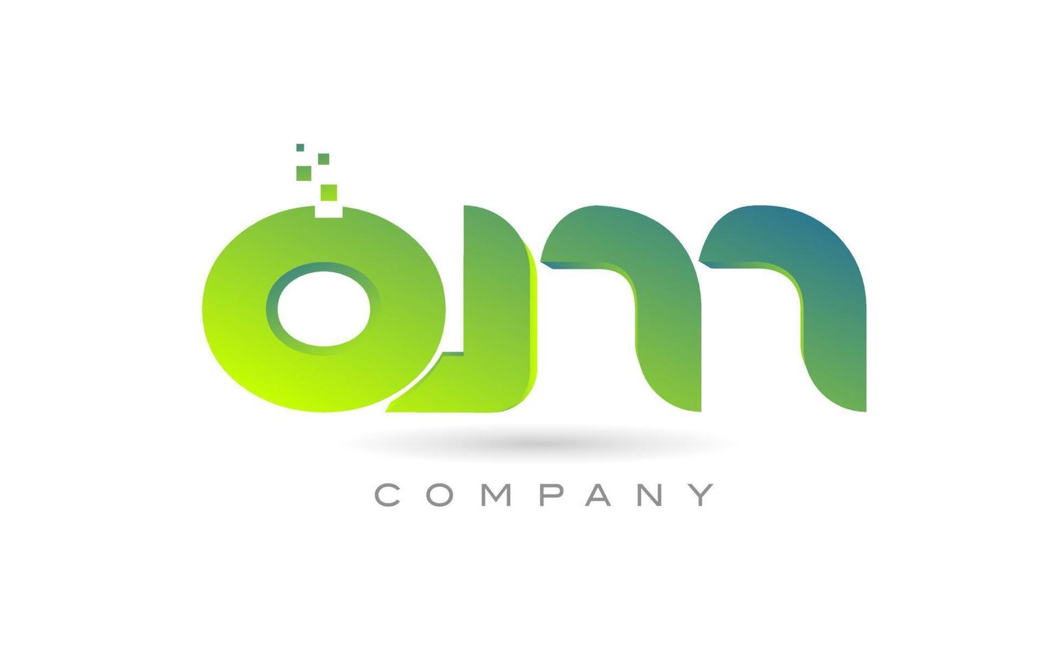 toegetreden qm alfabet brief logo icoon combinatie ontwerp met dots en groen kleur. creatief sjabloon voor bedrijf en bedrijf vector